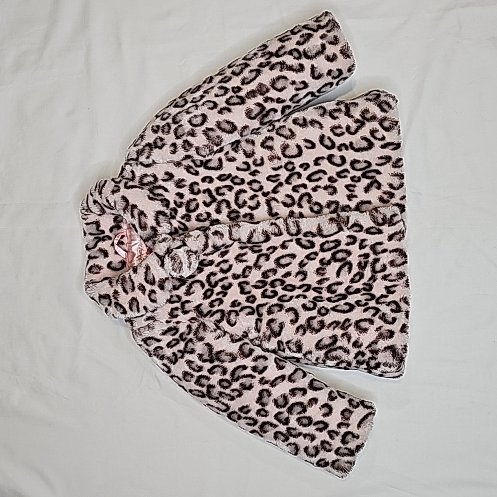 Hawke & Co. Toddler Girl Size 2T Leopard Print Pea Faux Fur Coat